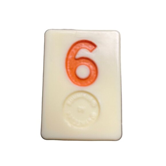 Pressman Rummikub Orange 6 Tile Original Replacement Game Piece Smooth Back u - Picture 1 of 2